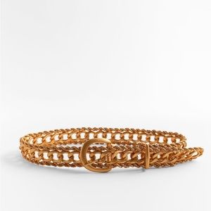 Zara metallic belt gold small Mint chain